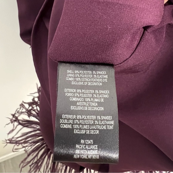 Tahari Purple Dress Feathers and Rhinestones Size 6 - Picture 8 of 10